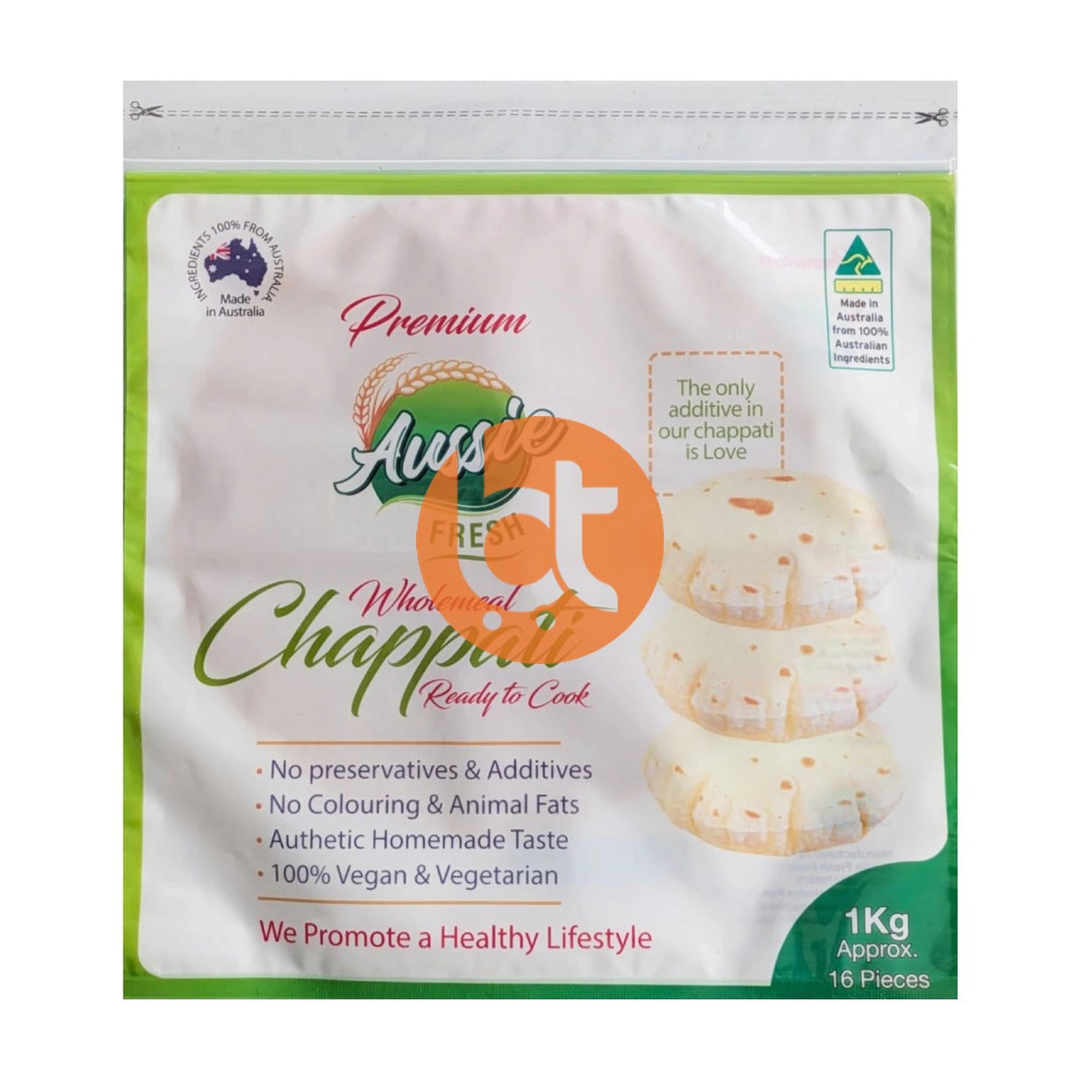 Aussie Fresh Wholemeal Chapati 16Pcs