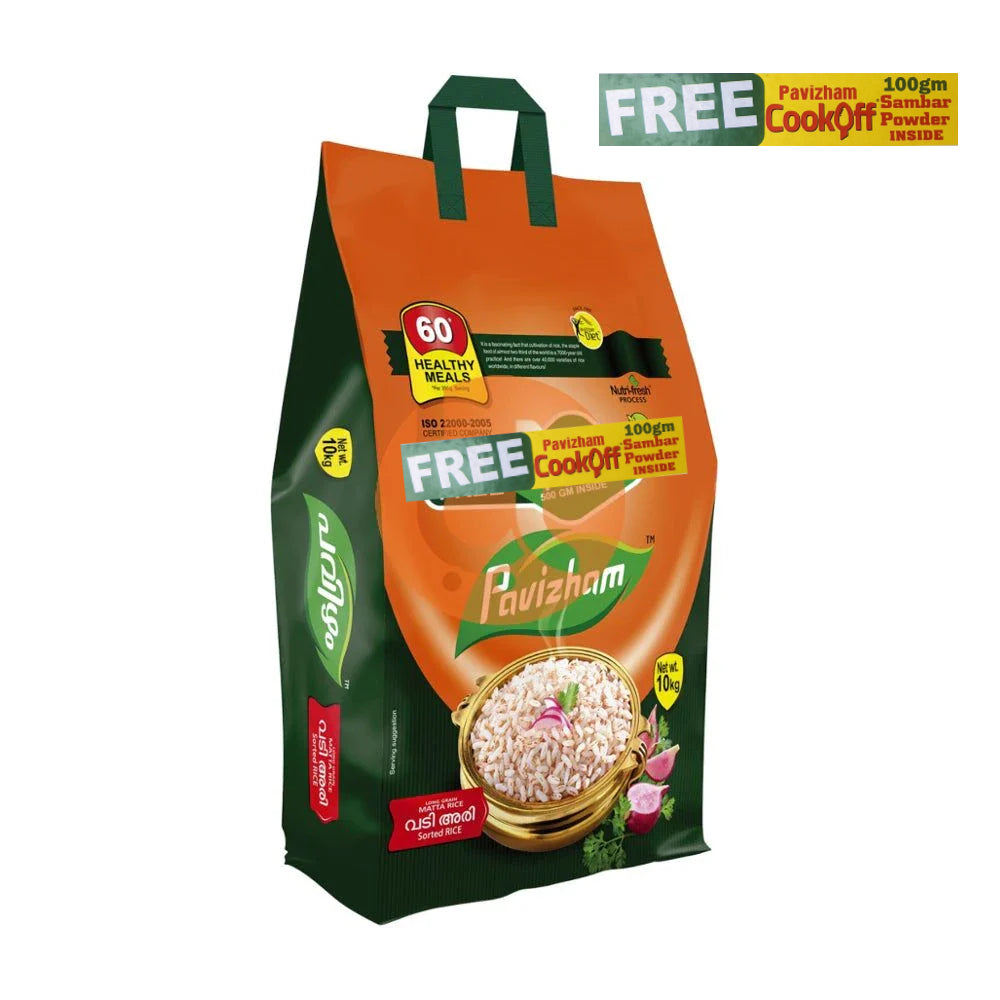 Pavizham Matta Rice 10Kg + 100g Sambar Powder Free