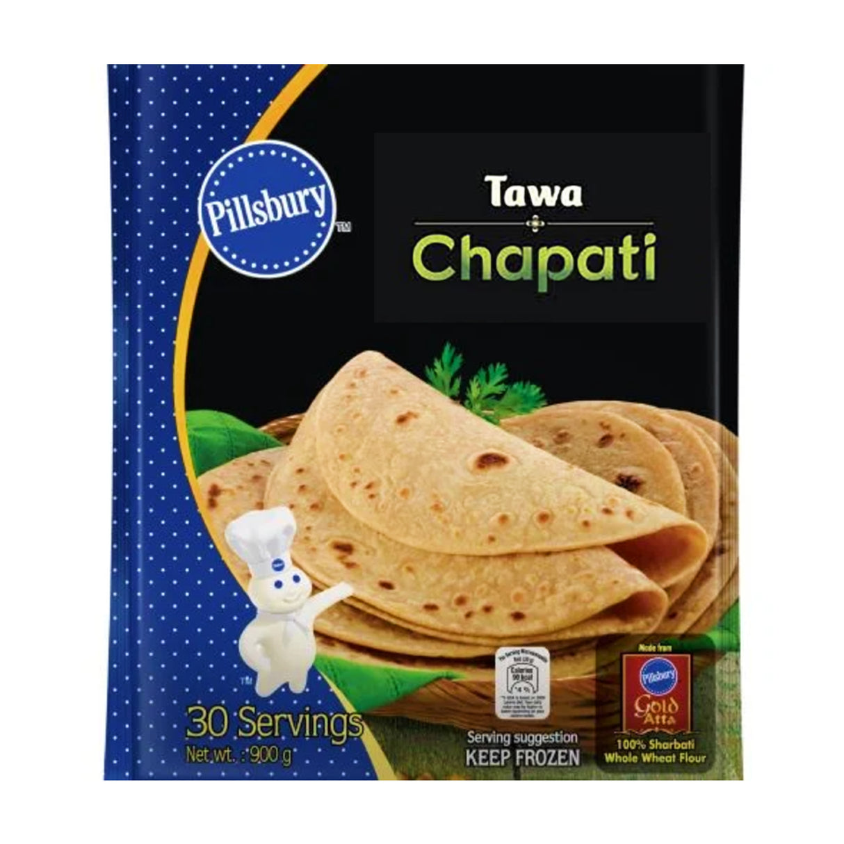 Pillsbury Frozen Tawa Chapati 30pc 900g