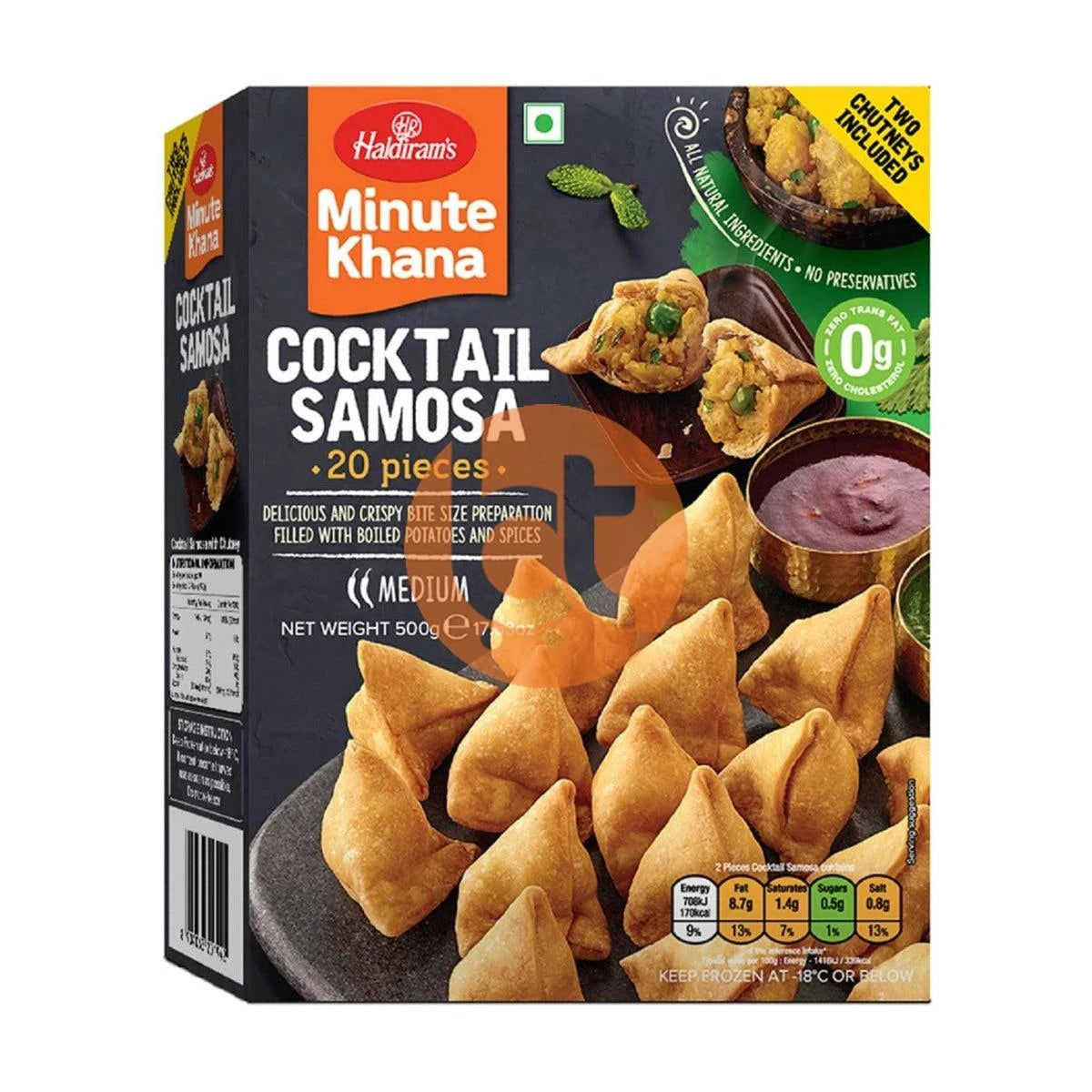 Haldiram's Cocktail Samosa 20 Pack, 500G - Samosa by Haldiram's - Frozen Snacks & Sweets, Heat & Eat, New