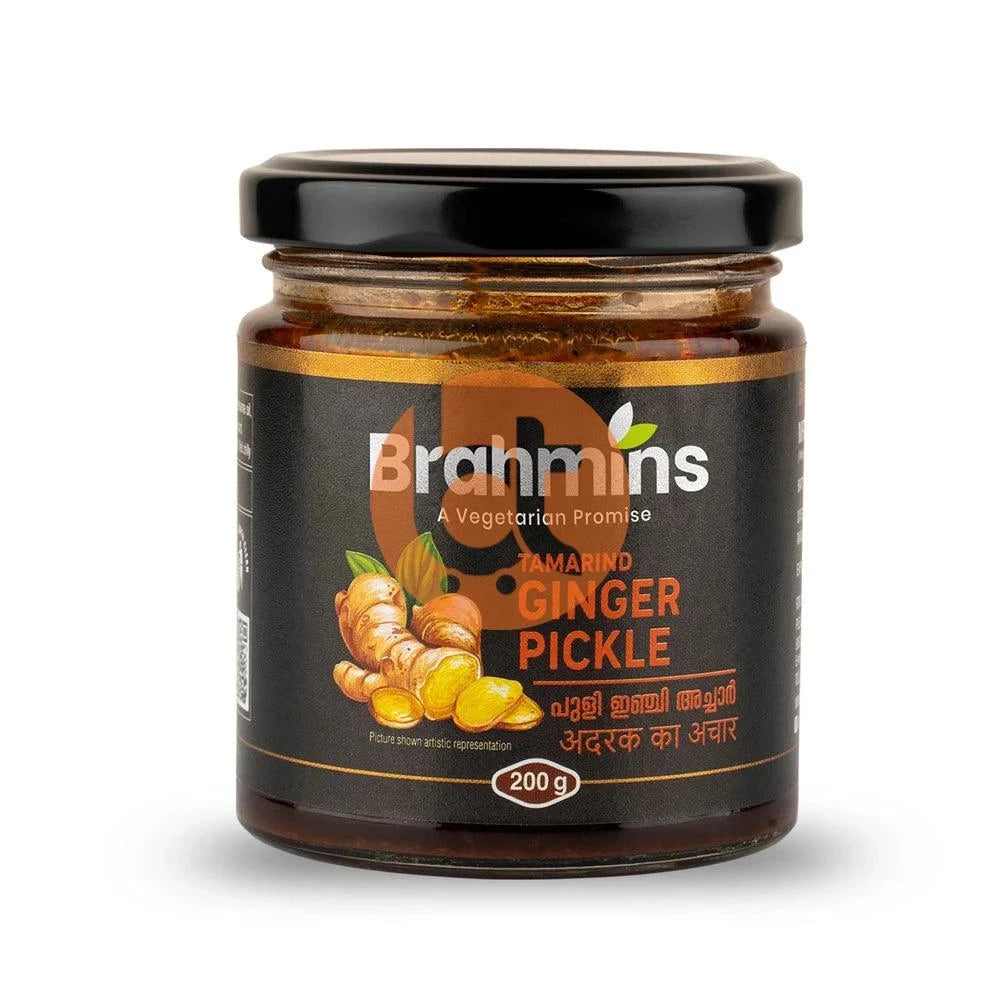Brahmins Puliyinchi, Tamarind Ginger Pickle 400g - Ginger Pickle by Brahmins - Ginger Pickle, Onam Specials