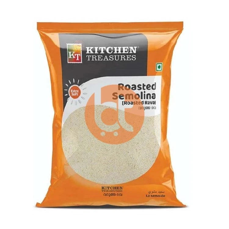 Kitchen Treasures Roasted Rava, Semolina (Extra Soft) 1Kg - Rava (Semolina) by Kitchen Treasures - Rice Flour, Semolina
