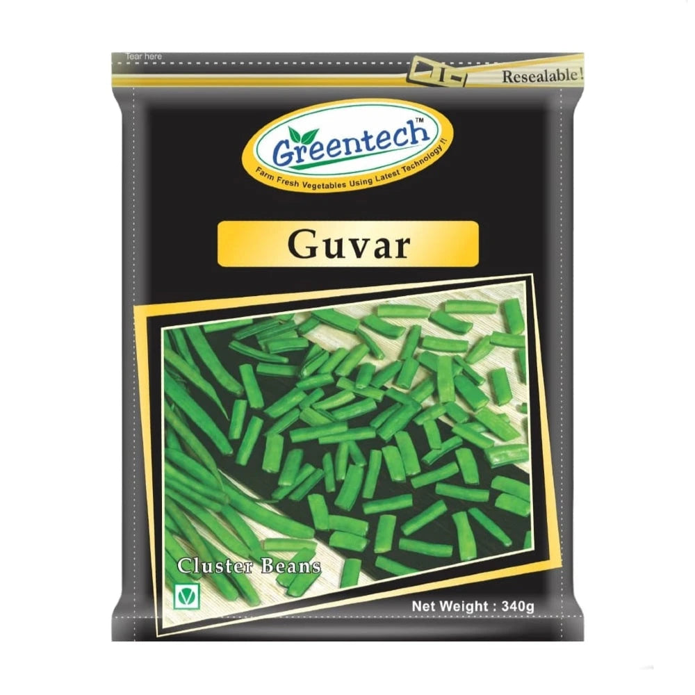 Greentech Cluster Beans, Guvar 340g - Cluster Beans by Greentech - Frozen Vegetables