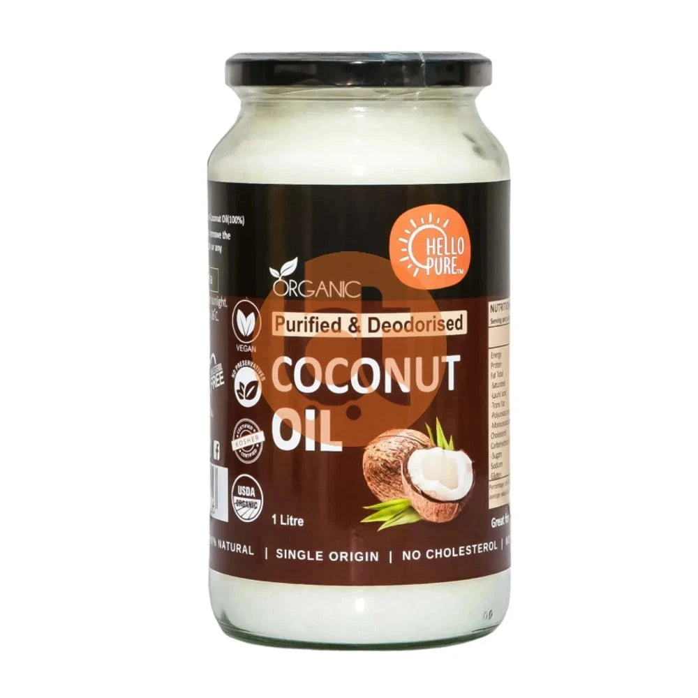 Hello Pure Organic Deodorised Coconut Oil 1L