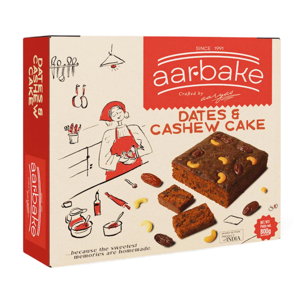Aaryas Aarbake Dates & Cashew Cake 800g