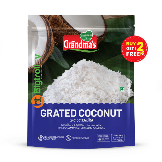 Grandmas Frozen Grated Coconut 400g Online at Bigtrlley Groceries