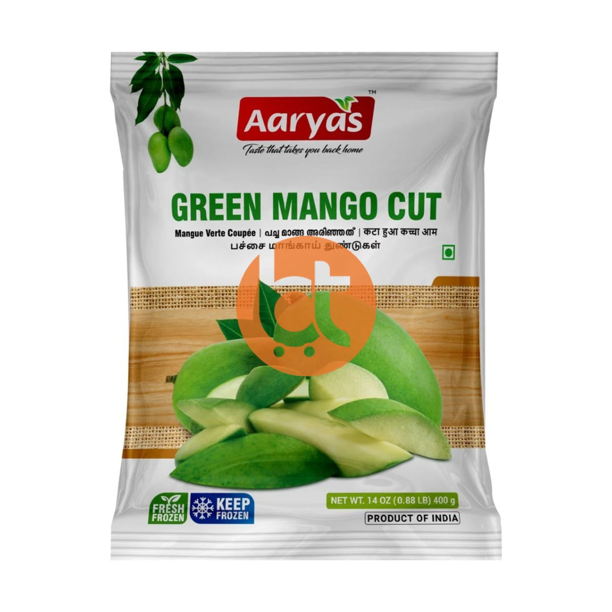 Aaryas Frozen Green Mango Cut 400g Online at bigtrolley groceries
