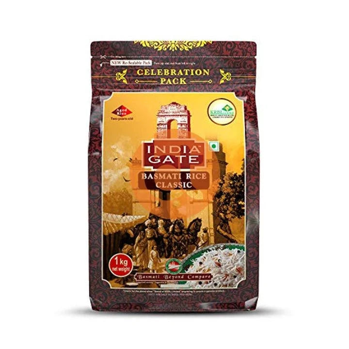 India Gate Basmati Rice Pouch, Classic 1kg