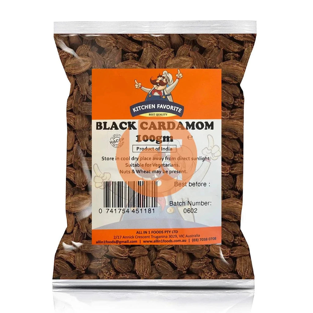 Kitchen Favorite Black Cardamom (Kali Elaichi ) 100g - Cardamom by Kitchen Favorite - Whole Spices