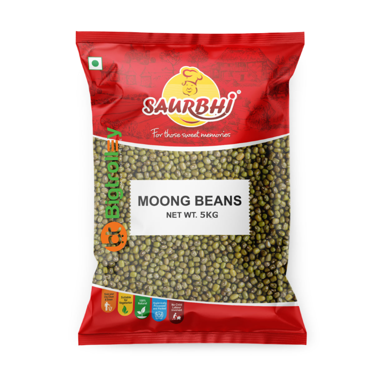 Saurbhi Foods Mung Beans, Cherupayar 5Kg