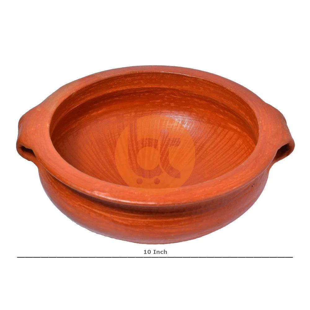 BigTrolley Cooking Clay Pot (Red) With Handle 10" - Cooking Clay Pot by BigTrolley - Cooking Pots