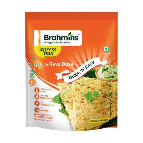 Buy Brahmins 10min Rava Dosa Mix 200g Online at Brigtrolley groceries in Sydney, Australia