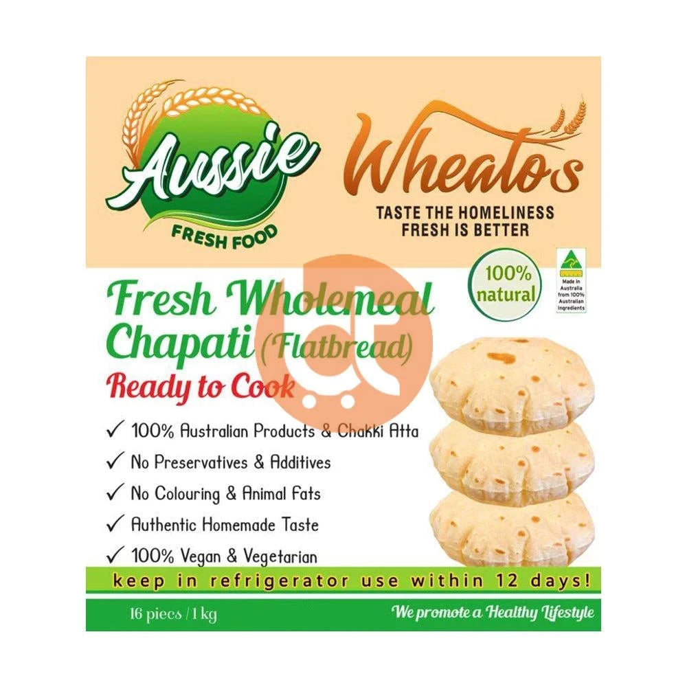 Wheato's Fresh Wholemeal Chapati 16Pcs - Chapatti by Whealo's - Frozen Bread, New, New Arrivals, Ready to Eat