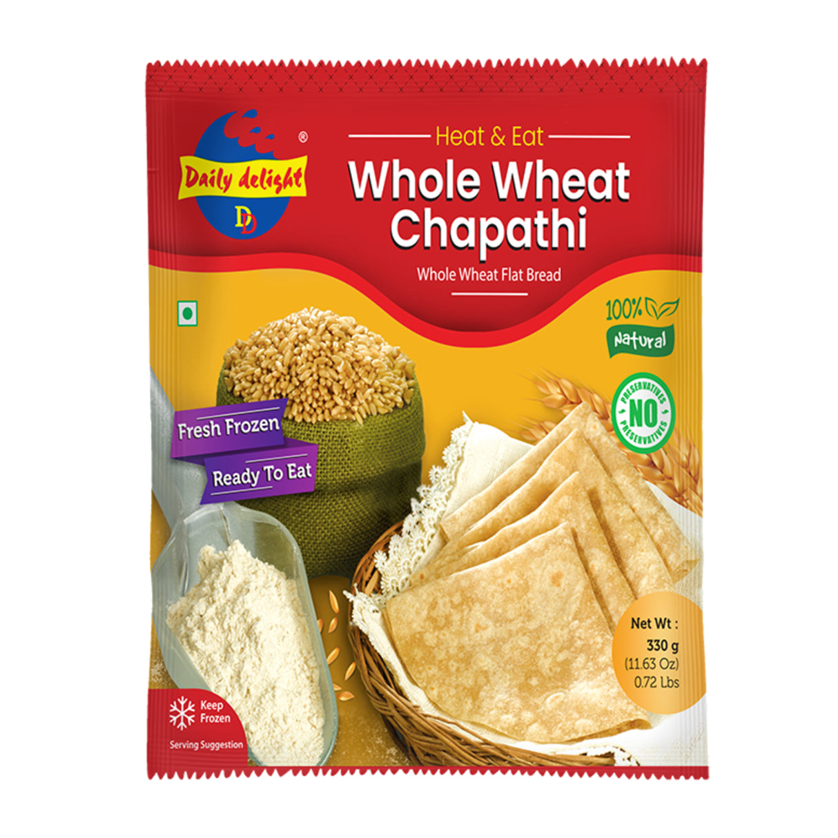 Daily Delight Whole Wheat Chappathi 330g