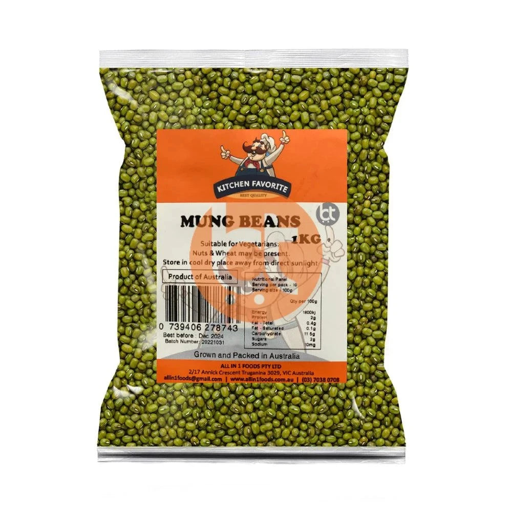 Kitchen Favorite Mung Beans, Cherupayar 1Kg - Mung Beans by Kitchen Favorite - Beans & Peas, New