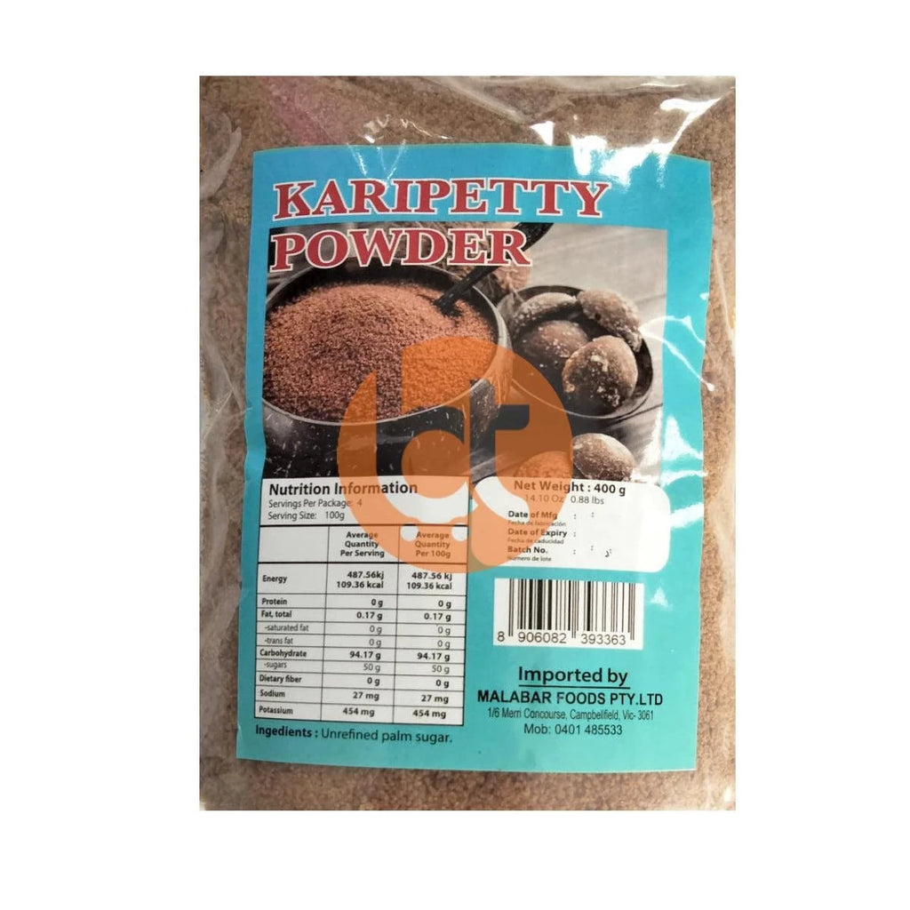 Malabar Treats Karipetty, Palm Jaggery Powder 400G - Palm jaggery by Malabar Delight - Jaggery & Sugar, New